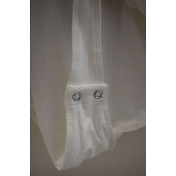 Good American Women Plus Sz 7 (4XL) Ivory Good Body Power Shoulder Bodysuit $109 - Picture 5 of 7